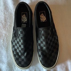 Vans® Asher Men's Checker Shoes black/gray checkered size 10.0.